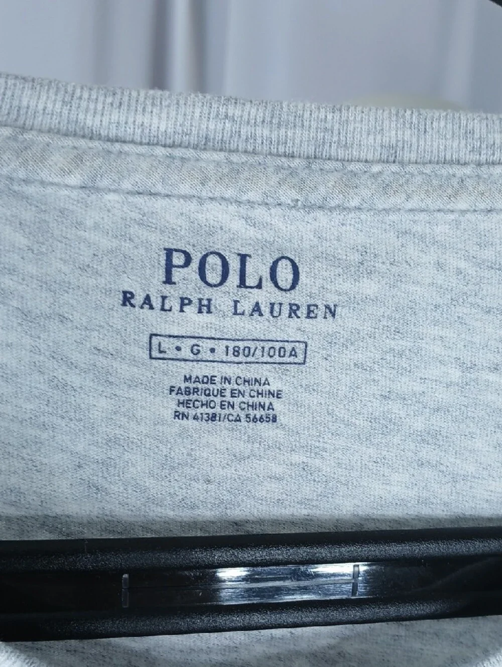 Polo by Ralph Lauren Heather Gray Long-Sleeve Crewneck nens T-Shirt